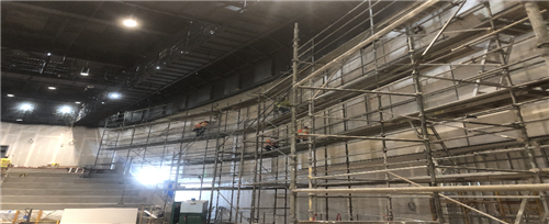 Taping and scaffolding of JAMS PAC. 